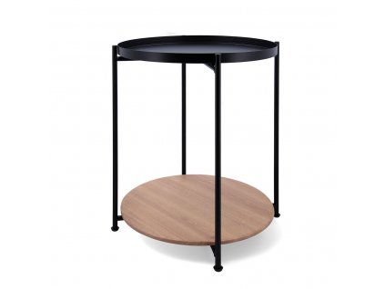 Malý príručný stolík Vinthera Moa Oceľ Drevo MDF Čierna (42 x 42 x 52 cm)