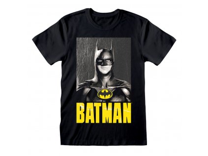 Unisex tričko s krátkym rukávom Batman Keaton Batman Čierna