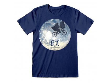 Unisex tričko s krátkym rukávom E.T. Moon Silhouette Modrá
