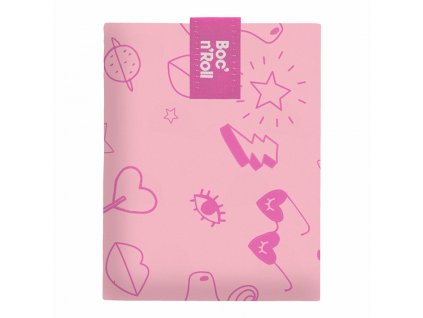 Vrecko na desiatu Roll'eat Boc'n'roll Essential Paint Unicorn Opakovane použiteľné Ružová (11 x 15 cm)