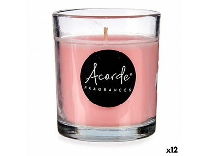 Vonné sviečky v skle Acorde Šľahačka Ružová (7 x 7,7 x 7 cm) (12 ks)