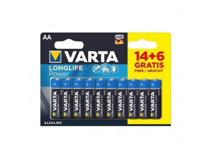 Alkalické batérie Varta Longlife Power AA (20 ks)