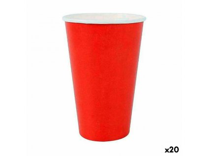 Sada jednorazových pohárov Algon Kartón Červená 350 ml (Pack 20 x 10 ks)
