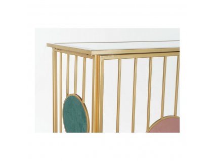 Konzolový stolík DKD Home Decor Kruhy Ružová Zlatá Kov (120 x 36 x 90 cm)