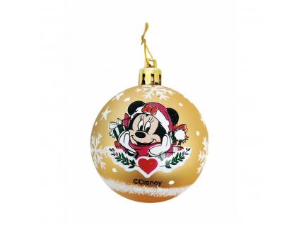 Vianočné gule Minnie Mouse Lucky Plast Zlatá (Ø 6 cm) (10 ks)
