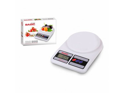 Kuchynská váha Basic Home Digitálny LCD 7 kg Biela (23 x 16 x 3,6 cm)