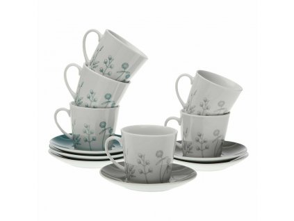 Sada 6 šálok na čaj s tanierikmi Versa Nomma Porcelán