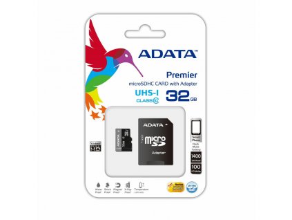 Pamäťová karta Micro SDHC s adaptérom Adata CLASS10 32 GB