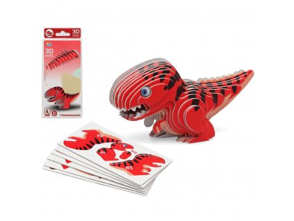 3D Puzzle Dinosaurus Červená (18 x 8 cm)