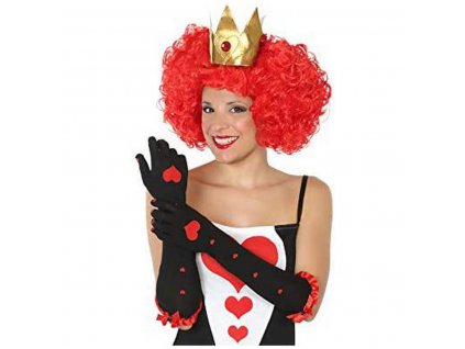 Rukavice ku kostýmu Srdcová kráľovná Polyester Červená Čierna