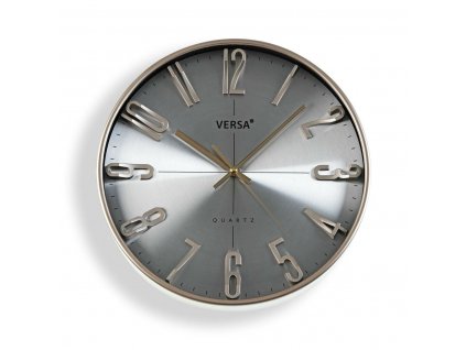 Nástenné hodiny Versa Plast Kremeň Strieborná (30 x 30 x 4,3 cm)