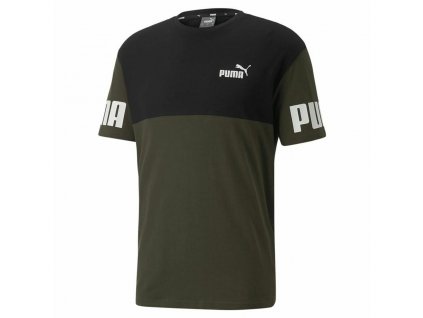Pánske športové tričko s krátkym rukávom Puma Power Colorblock Čierna