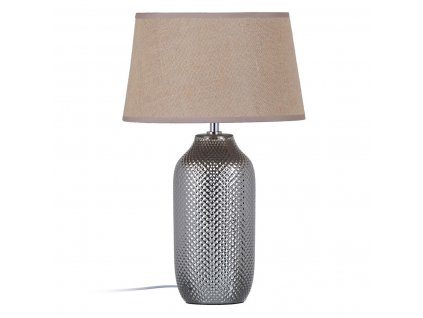 Stolová lampa Vrecovina Keramický Béžová Strieborná 60 W 220-240 V (30 x 30 x 48 cm)