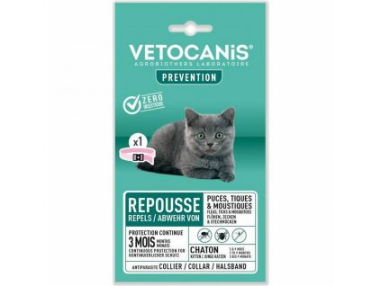 Antiparazitárny obojok pre mačky Vetocanis (blchy, kliešte a komáre)