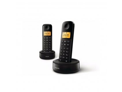 Bezdrôtový telefón Philips D1602B/01 1,6" 300 mAh GAP (2 ks) Čierna