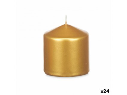 Sada sviečok Zlatá (7 x 7,5 x 7 cm) (24 ks)