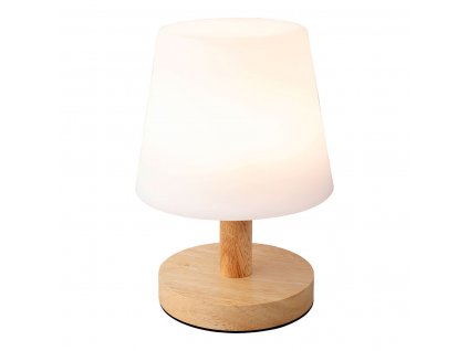 Dobíjacia Stolná LED Lampa Lumineo 894386 Kov Drevo Biela Prírodná (22 cm)