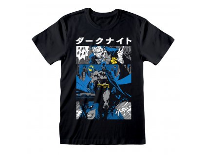 Unisex tričko s krátkym rukávom Batman Manga Cover Čierna