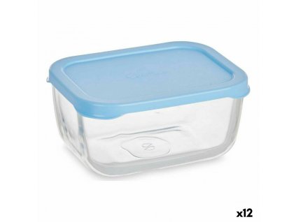 Sada dóz na potraviny SNOW BOX Sklo Polyetylén Transparentná Modrá (12,5 x 6 x 9,5 cm) (420 ml) (12 ks)