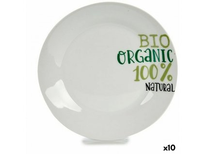Sada dezertných tanierov Bio Organic 100% Natural Porcelán Viacfarebná (Ø 19 x 2 cm) (10 ks)