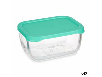 Sada dóz na potraviny SNOW BOX Sklo Polyetylén Transparentná Zelená (12,5 x 6 x 9,5 cm) (420 ml) (12 ks)