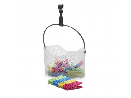 Košíček so štipcami plastový závesný Jobgar Polypropylén Transparentná (25 ks)