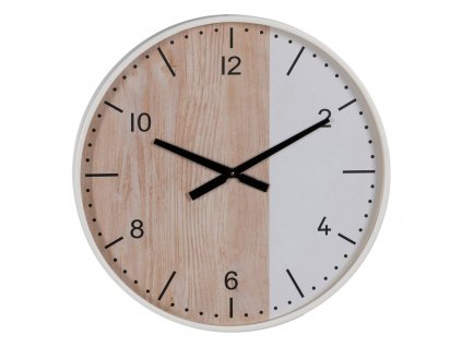 Nástenné hodiny Drevo Biela Prírodná (60 x 60 x 5,5 cm)