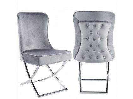 Jedálenská stolička DKD Home Decor Sivá Polyester Oceľ (53 x 64 x 99.5 cm)