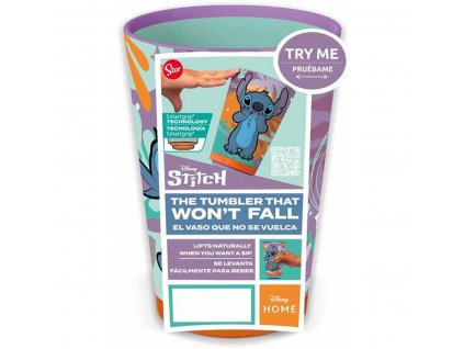 Detský pohár proti prevrhnutiu Stitch Aloha Plast (470 ml)