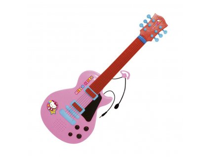 Hudobná hračka Detská gitara s mikrofónom Hello Kitty Ružová