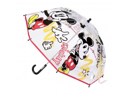 Detský dáždnik Mickey Mouse Transparentná Červená (Ø 71 cm)