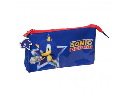 Trojitý peračník Sonic Let's roll Námornícka modrá 22 x 12 x 3 cm