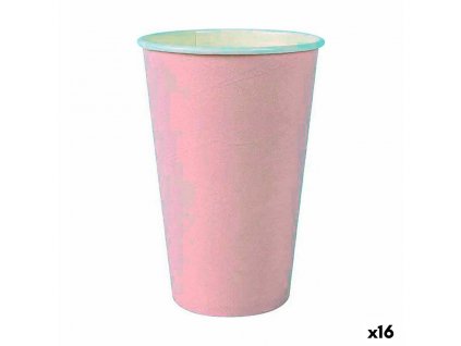 Sada jednorazových pohárov Algon Kartón Ružová 450 ml (Pack 16 x 7 ks)