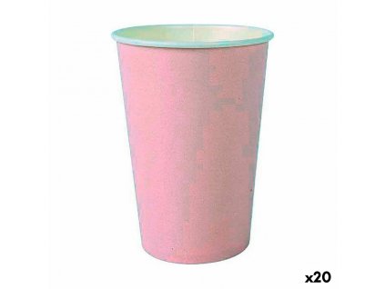 Sada jednorazových pohárov Algon Kartón Ružová 220 ml (Pack 20 x 20 ks)