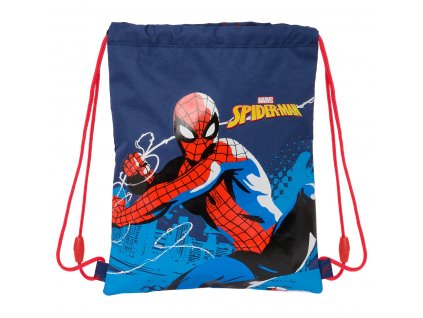 Vrecko na prezuvky Spider-Man Neon Námornícka modrá (26 x 34 x 1 cm)