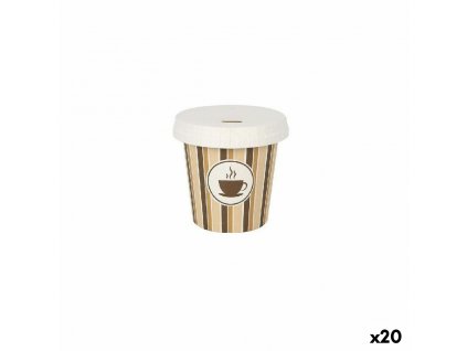 Sada jednorazových pohárov na kávu Algon S vrchnákom Kartón 120 ml (Pack 20 x 10 ks)