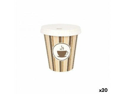 Sada jednorazových pohárov na kávu Algon S vrchnákom Kartón 250 ml (Pack 20 x 6 ks)