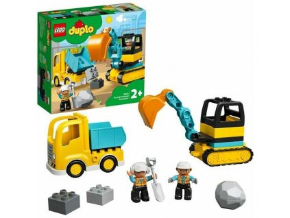 Stavebnica LEGO® Duplo Construction 10931 Nákladiak a pásový bager (20 ks)