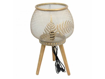 Stolná lampa DKD Home Decor Listy rastliny Kov Drevo Zlatá (33 x 33 x 51 cm)