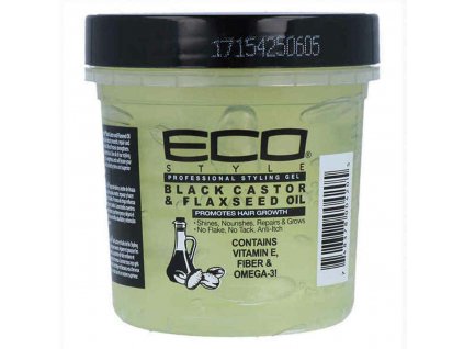 Vosk Eco Styler Styling Gel Čierny ricínový olej, ľanový olej, vitamín E Na podporu rastu vlasov (235 ml)