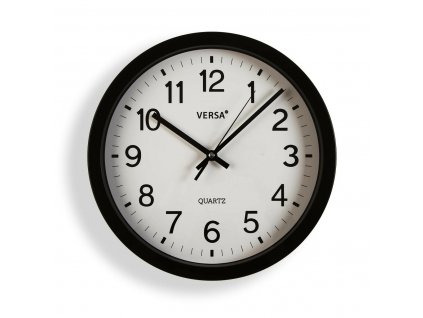 Nástenné hodiny Versa Plast Kremeň Čierna (30 x 30 x 4,3 cm)