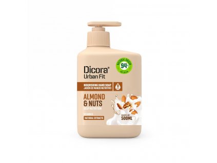 Tekuté výživné mydlo na ruky Dicora Urban Fit Prírodné extrakty Vitamín B Mandle Orechy (500 ml)