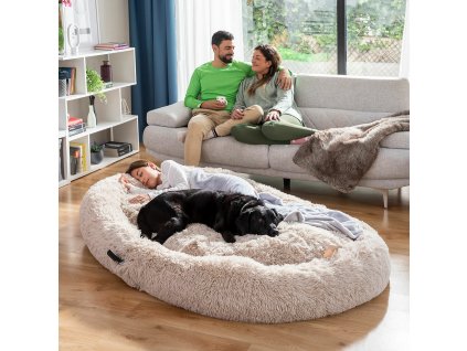 Antistresová posteľ pre psov a pre ľudí XXL Cloft InnovaGoods Béžová