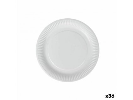 Jednorazové taniere Algon Kartón Biela Okrúhly 18 cm (Pack 36 x 12 ks)