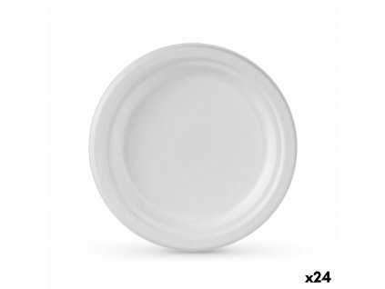 Jednorazové taniere Algon Cukrová trstina Biela Okrúhly 17 cm (Pack 24 x 10 ks)