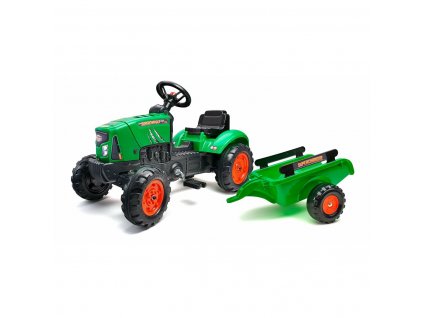 Šliapací traktor s prívesom Falk Supercharger 2031AB Zelená