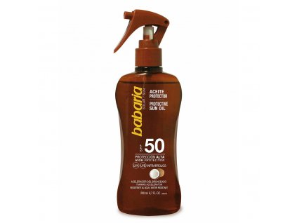 Ochranný olej na opaľovanie Babaria SPF 50 Kokos Sprej (200 ml)