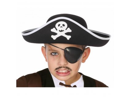 Klobúk ku kostýmu Pirát Detský Čierna