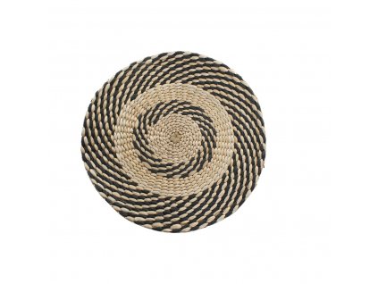 Prestieranie okrúhle DKD Home Decor Prírodná Čierna Prírodné vlákno (35 x 35 x 1 cm)