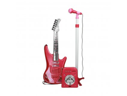 Hudobná hračka Detská gitara s mikrofónom Červená Reig